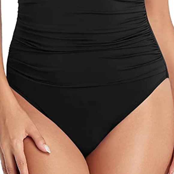 HILOR One Shoulder Asymmetric Ruffle Swimsuit   NEW WITH TAGS! - Picture 3 of 16